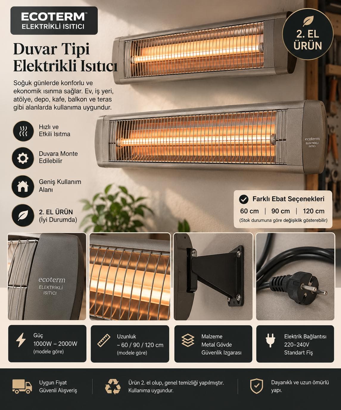 ELEKTRİKLİ DUVAR TİPİ ISITICI