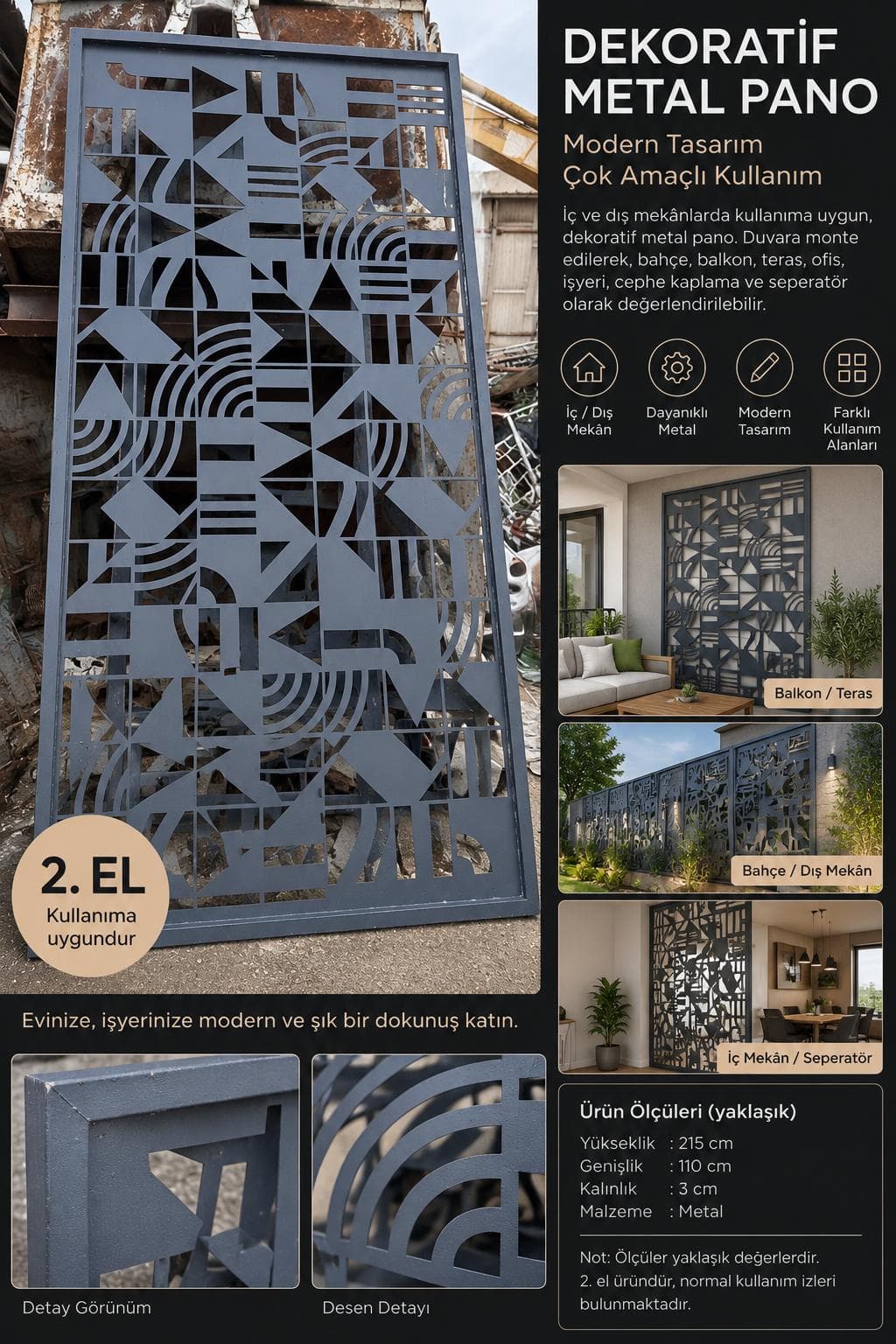Dekoratif Metal Pano
